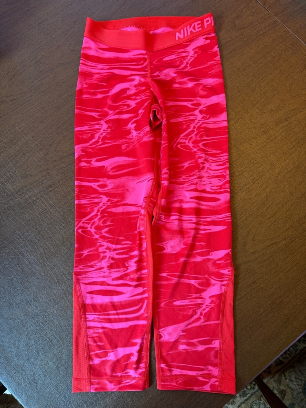 Nike Bright Pink & Red Patterned Capri Leggings